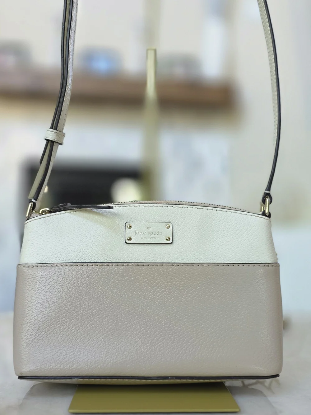 Kate Spade New York Grove Street Millie Crossbody Bag Two-Tone Cream and Taupe